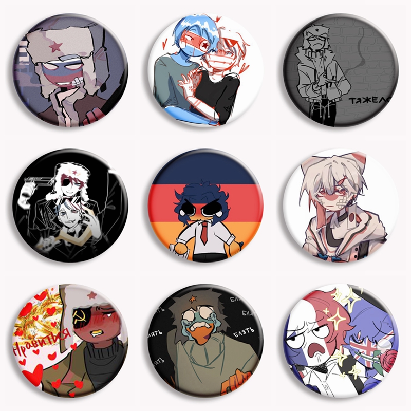Pin Button Badge - Countryhuman Fan Art Button Pin Funny