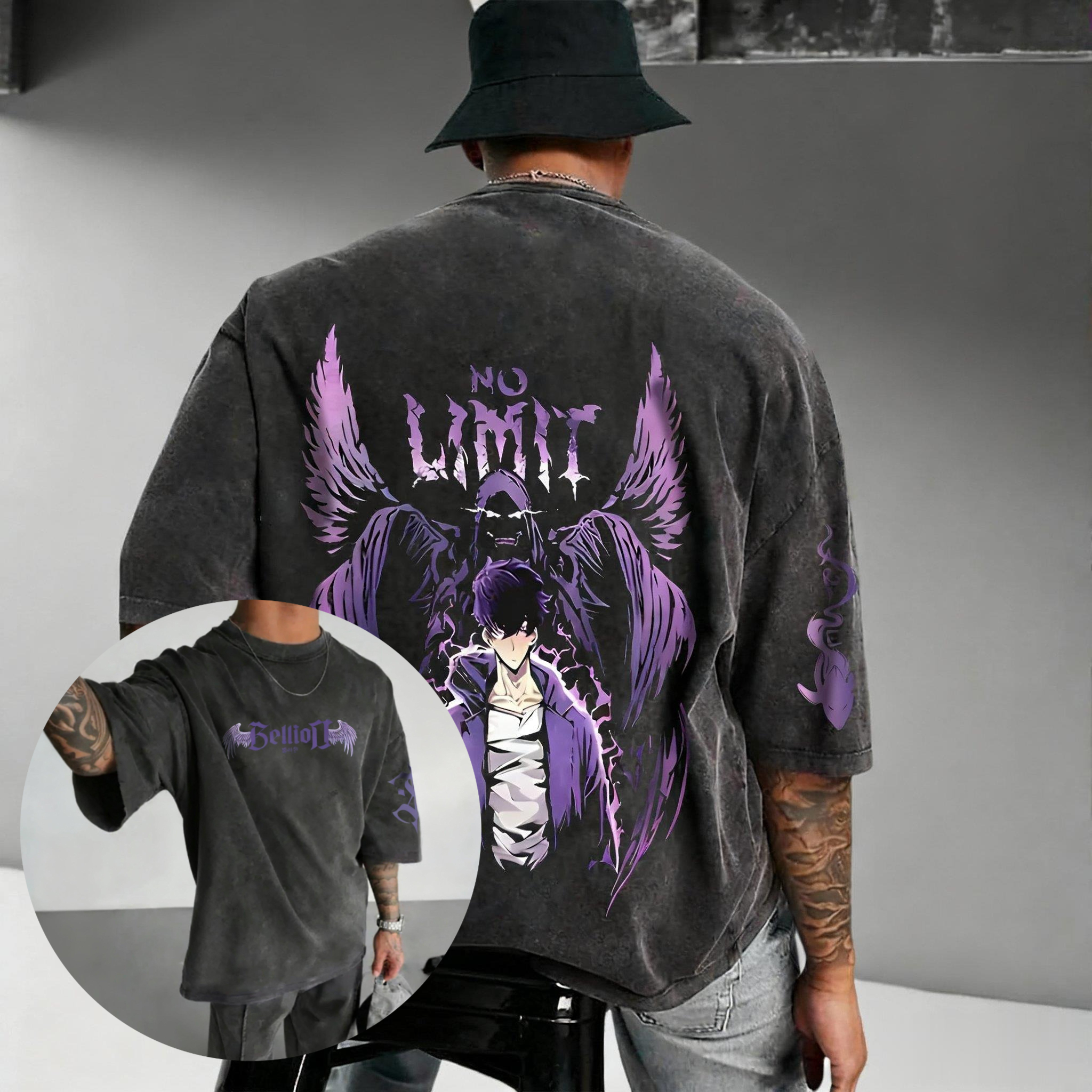 Anime Merchandise Solo Leveling - Solo Leveling Anime Print Vintage Washed