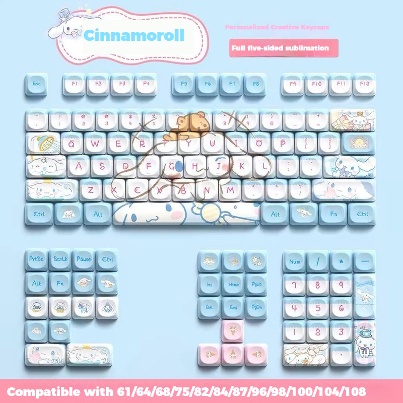 Keycap Artisan Anime - Anime Cartoon Cinnamoroll Sculpted Keycaps PBT