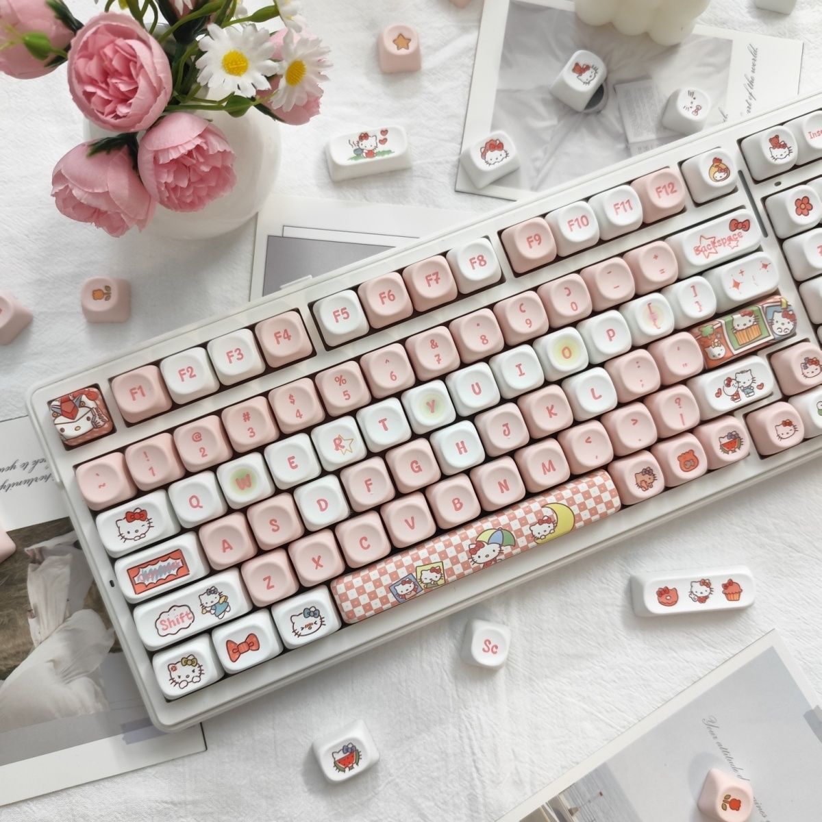 Keycap Artisan Anime - Anime Sanrio Hello Kitty Keycaps Sublimation