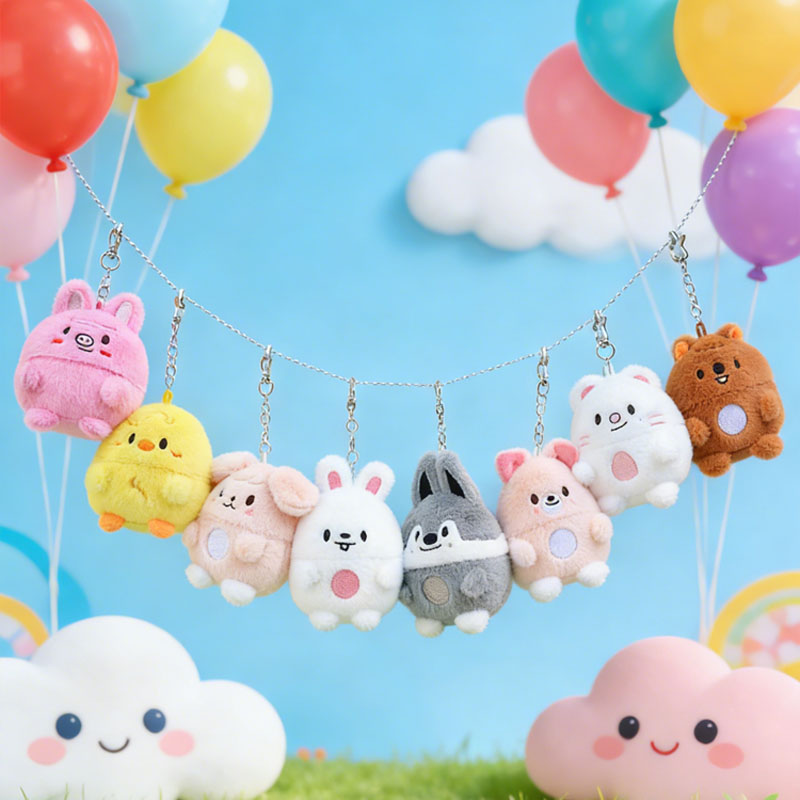 Original Anime Merchandise - Straykids keychain egg skzoo rabbit fur