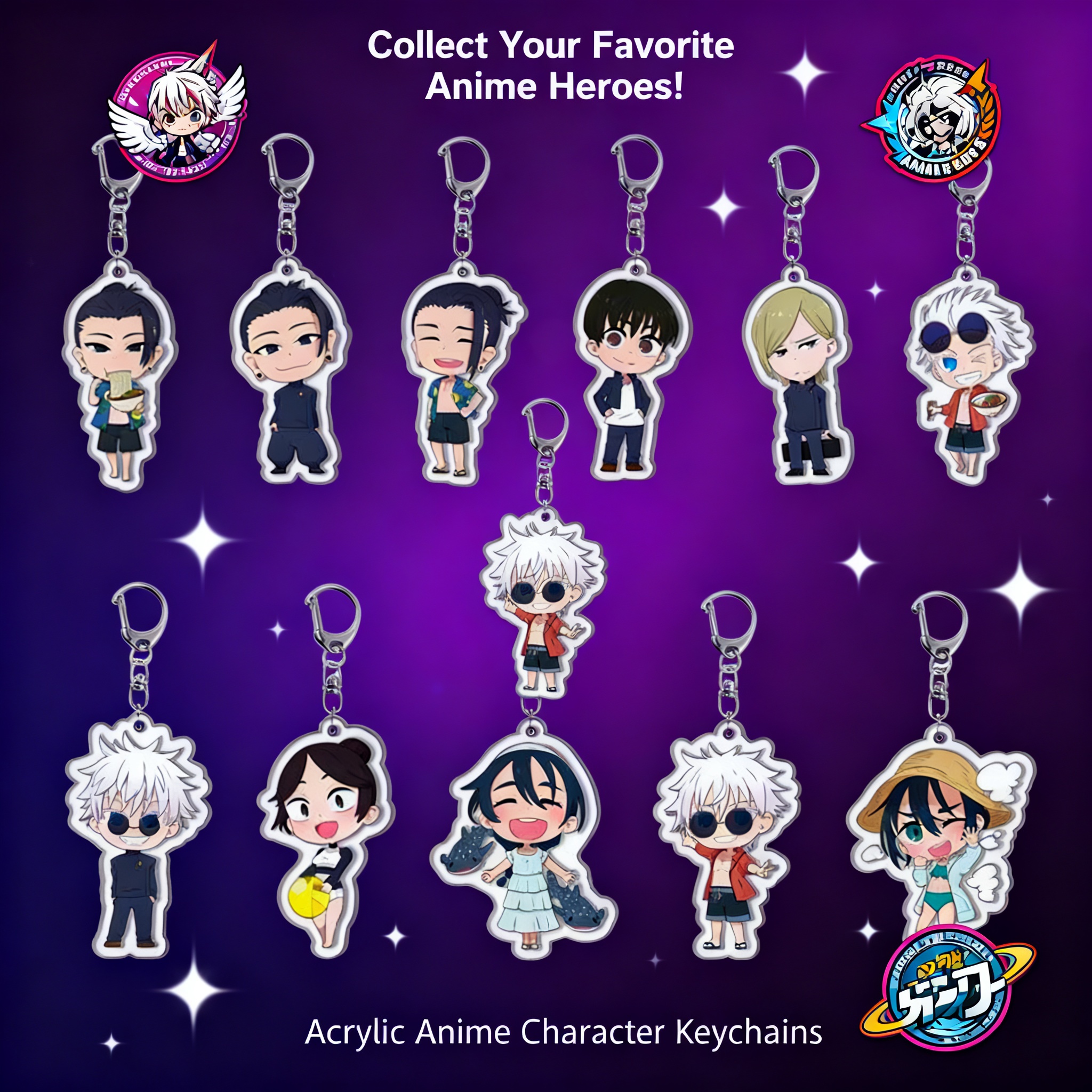 Anime Merchandise For Men - Chainsaw Man Jujutsu Kaisen Acrylic Keychain